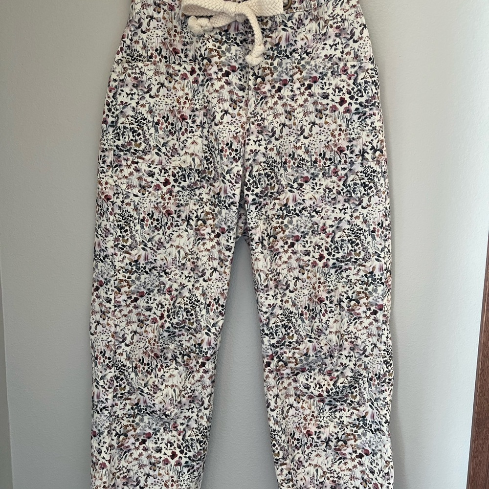 ☀️ Women’s Floral Print Drawstring Jeans - White